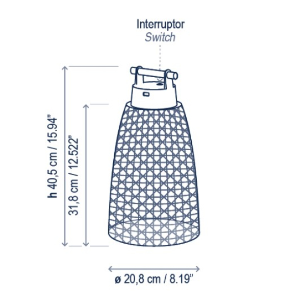 bover NANS M/41/R Outdoor Tischleuchte